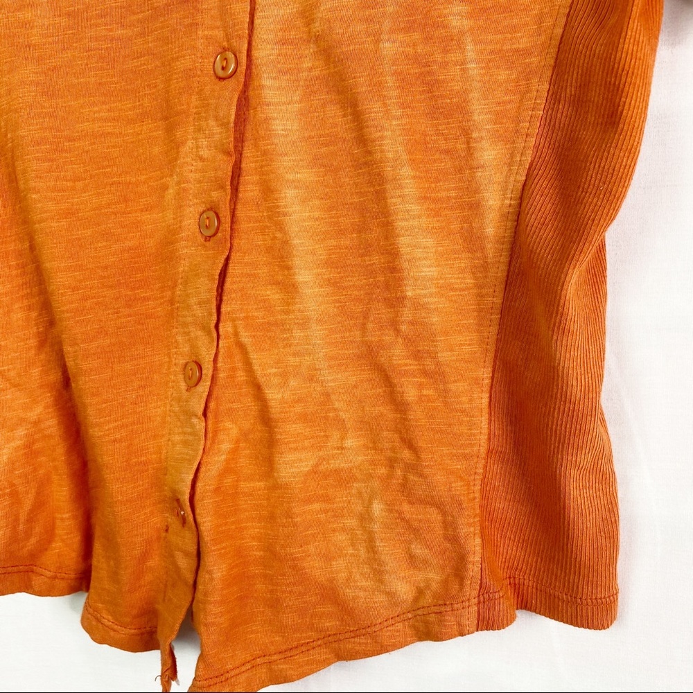 French Laundry Orange Tie Dye Button Up Knit Shirt Small NEW - Picture 5 of 7